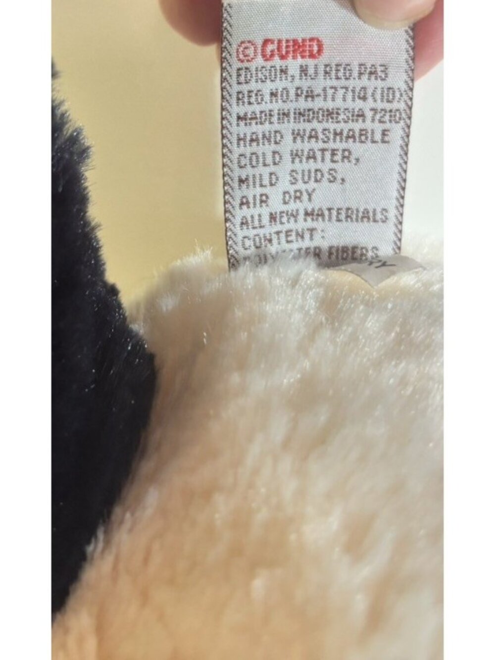 Panda Bear Plush Stuffed Animal Toy Black Cream 11" Super Soft 320707 Gund Zi-Bo - Picture 6 of 6
